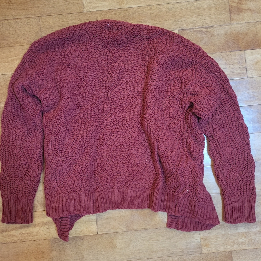 Universal Thread Rust Cable Knit Open Cardigan Sm… - image 4